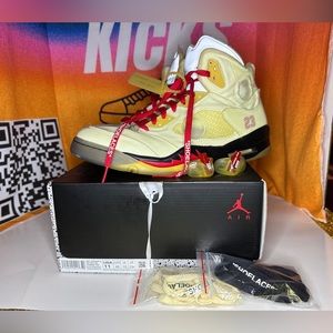 Jordan 5 SP x Off White Sail Size 11M Pre-loved